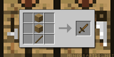 How to make a Wooden Sword in Minecraft