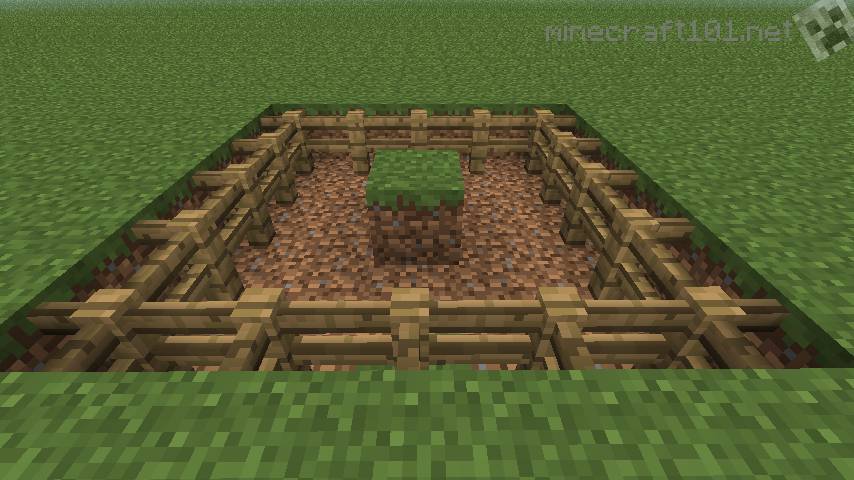 Fences form a barrier that is 1Â½ blocks high, so that mobs (or 