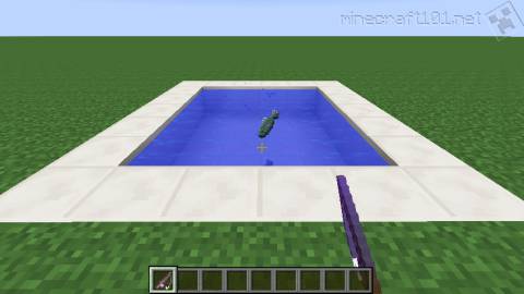 Catching fish in Minefcraft