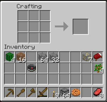minecraft crafting interface
